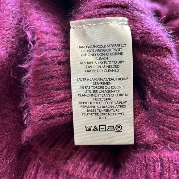 Free People Big City Turtleneck Sweater Mulberry Garnet Ribbed Oversized Sz XS - Picture 11 of 14